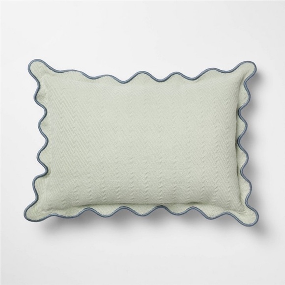 Studio McGee Lumbar Textured Easter Herring Bone Pillow Green Mirage -Threshold - Picture 1 of 4